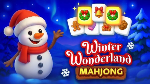 Winter Mahjong Tile Puzzle