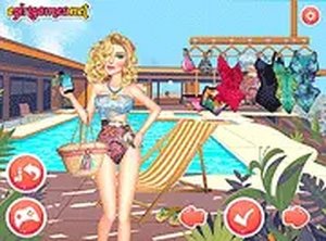Nighttime Pool Party Dress Up Game